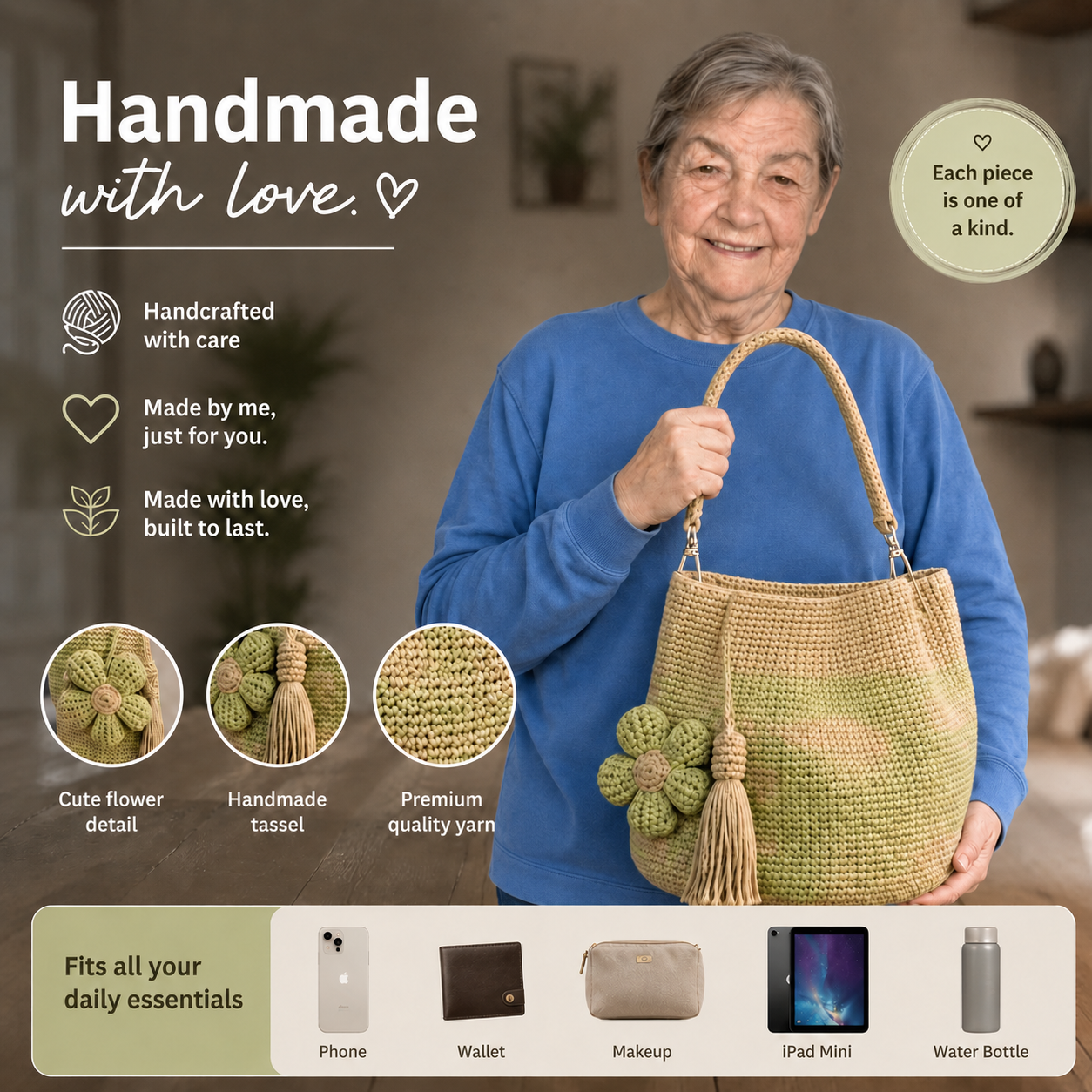 Crochet Flower Bag by Edna