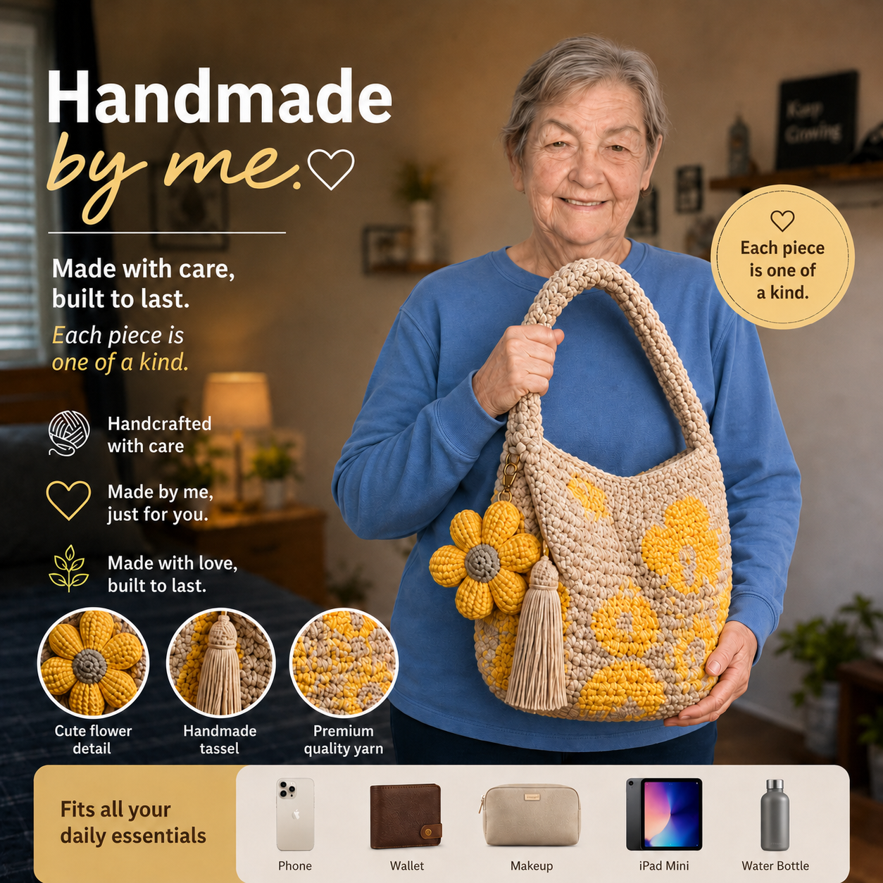 Crochet Flower Bag by Edna